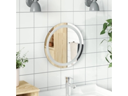 Vidaxl Espelho De Banheiro Led Transparente Ø 40 Cm Vidro Temperado