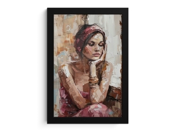 Poster Emoldurado Mulher - Pintura - Retrato - Moderno 20x30 Cm
