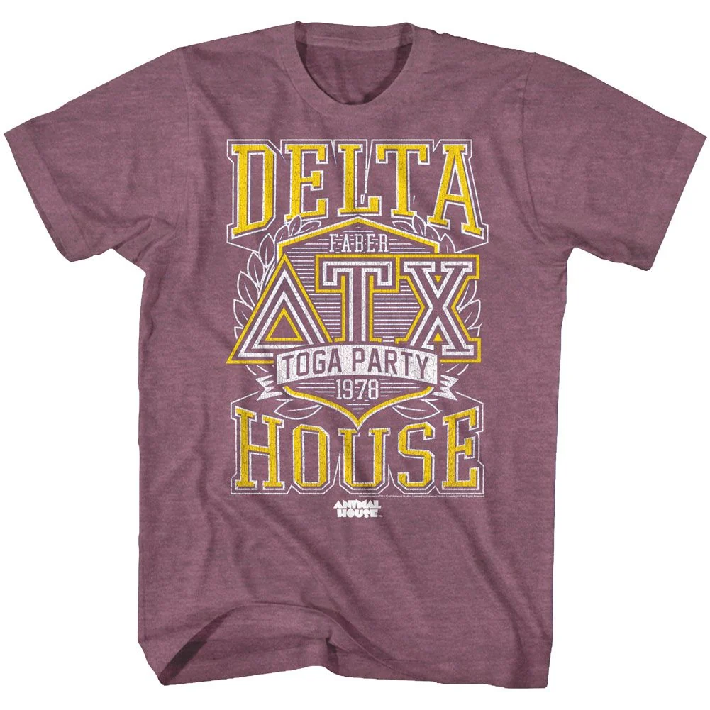 Rockinstone Animal House Movie Toga Party '78 Heather Light Maroon Adult T-shirt Size:l