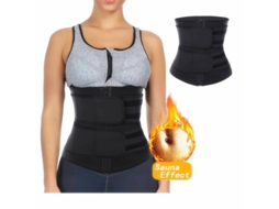 Cinta Modeladora Feminina De Neoprene Yuysan, Com Duas Faixas Reforçadas, Para Desporto E Abdomen, Cor Preta, Espessura 2 Mm, Tamanho Xxl