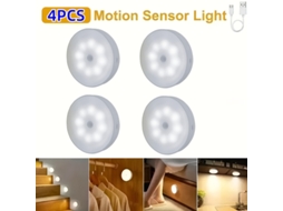 Luzes Noturnas com Sensor de Movimento Magnético Usb, Branco Quente /frio, Luzes com Sensor Recarregáveis​​ para Guarda, Roupas BRILVIBERA