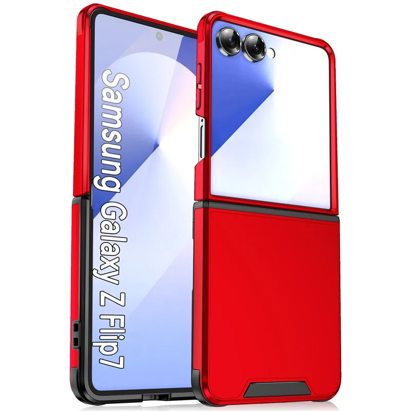 (vermelho, Galaxy Z Flip 7 Fe) Capa Protetora Fosca Premium E Resistente, À Prova De Choque, Com Proteção Para A Lente Da Câmera.