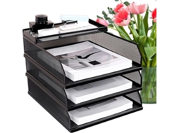 Lurelia Organizador Vertical Em Metal E Papel 4 Níveis Para Escritório