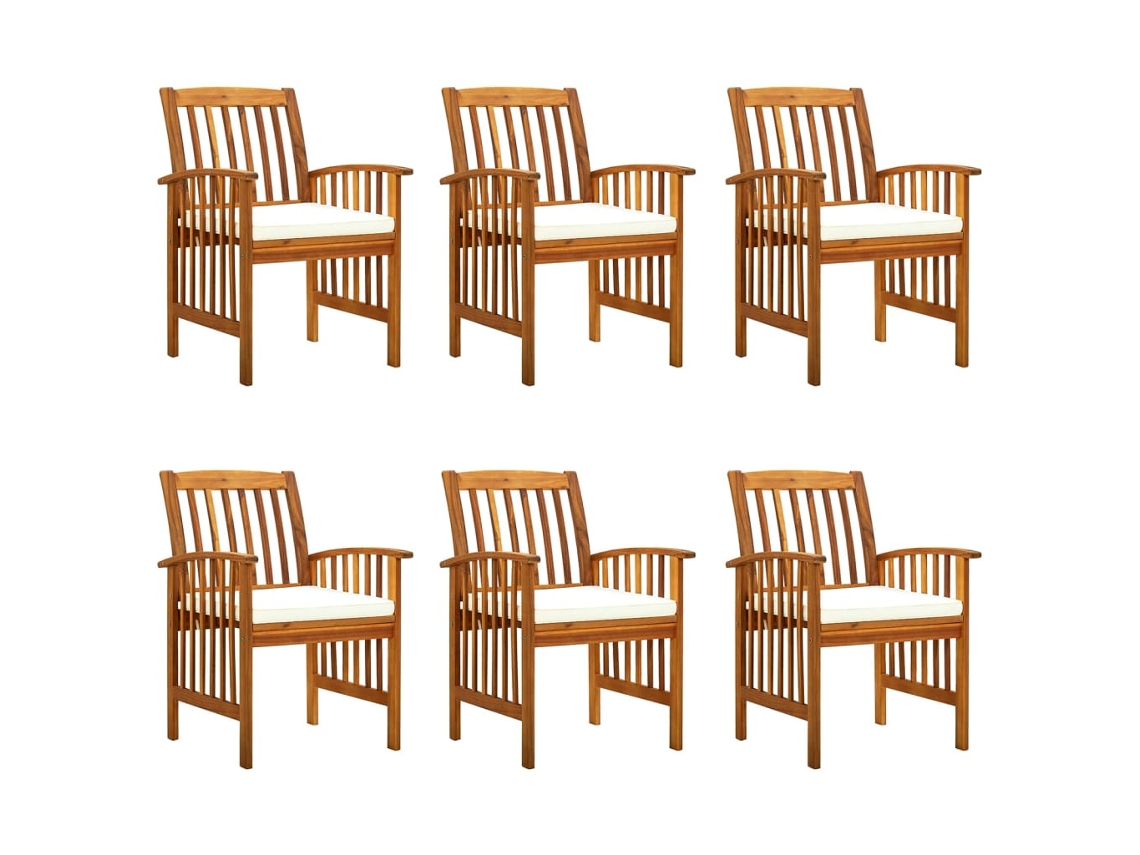 Garden Dining Chair, Garden Dining Chairs Vidaxl Creme Madeira De Acácia (n/a)