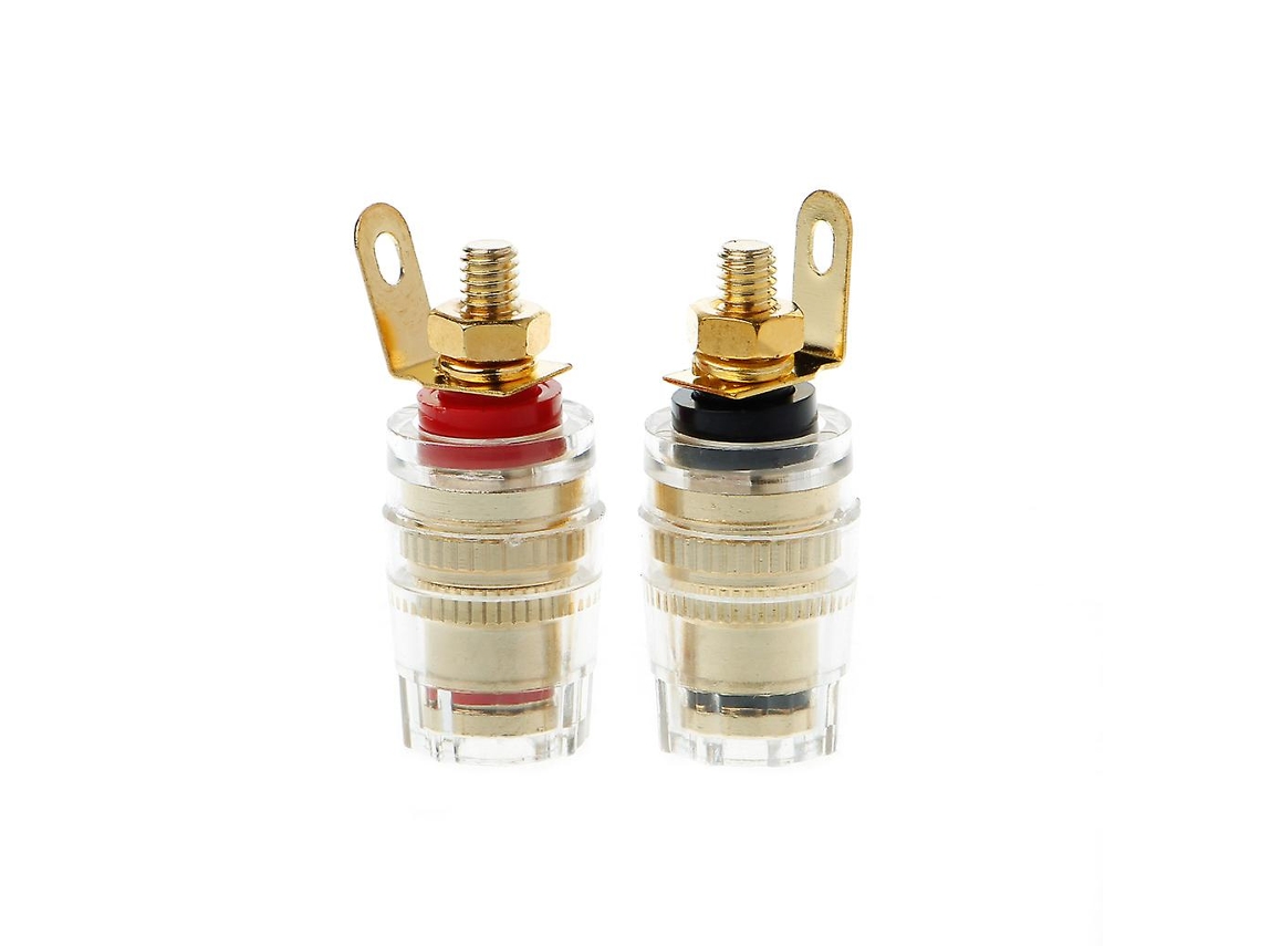 2 Peças 4mm Banana Fêmea Isolada Plugue Fio Conector De Solda Latão Allinless