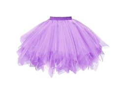 Saia de Tule Feminina Plissada de Tule Curta para Carnaval Dança Adulta Tutu Moda Casual Gratis Morado