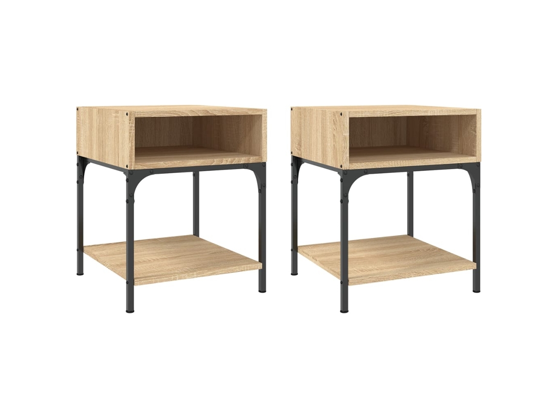 Conjunto de mesas de cabeceira em madeira Carvalho Sonoma 40x41x50 cm MAISON EXCLUSIVE
