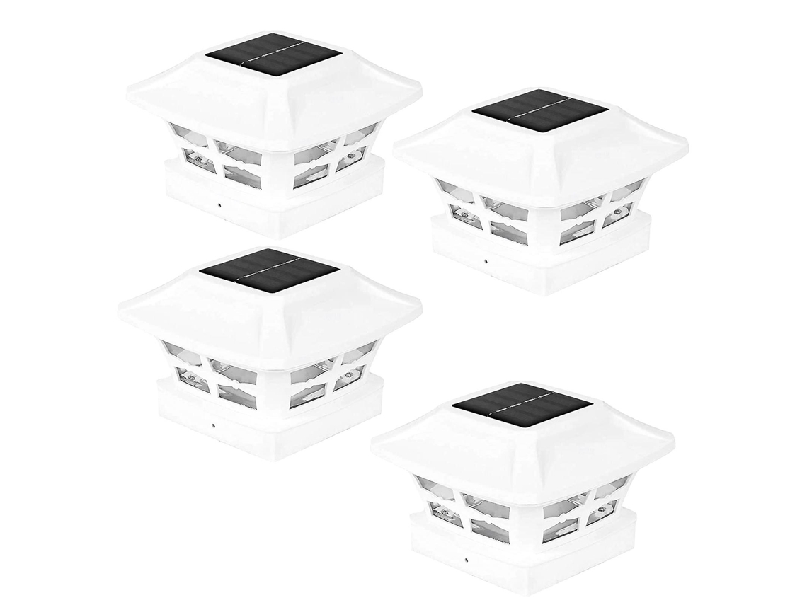 Luminária Solar De Poste Com 2 Modos De Iluminação, Led, Para Postes De Madeira, Vedações E Jardins