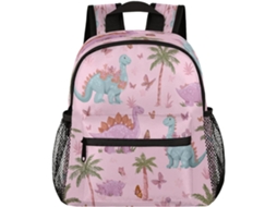 Mochila Infantil Pequena Mexpekil Com Alça Peitoral E Estampa De Dinossauro Árvore Rosa Para Meninas