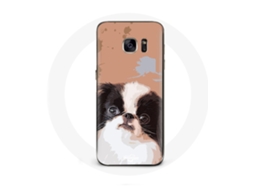 Capa para Samsung Galaxy S6 Spaniel Japonês Preto e Branco Raça de Cachorros