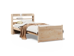 Bed Frame, Bed Frames Vidaxl Marrom Madeira (75 X 190 Cm)