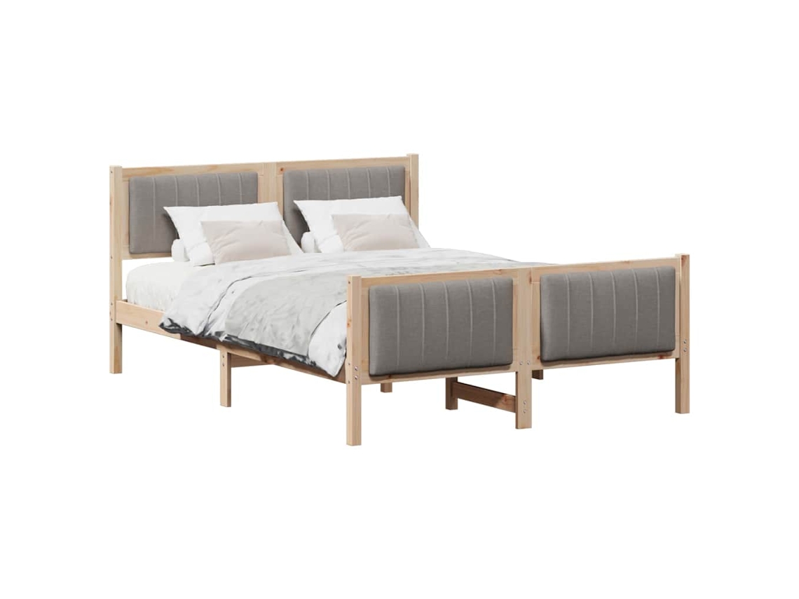 Estrutura da Cama com Cabeceira Marrom e Taupe 140x190 cm MAISON EXCLUSIVE