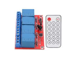 Módulo de Relé de 4 Canais com Receptor Infravermelho e Transceptor 24V S/MARCA