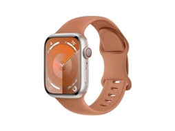 Pulseira Silicone Halinuia MDUG para Apple Watch S1 11/Ultra 1 3/Se1 2, Fecho Oito, Esportivo, Castanho (38-42 mm)