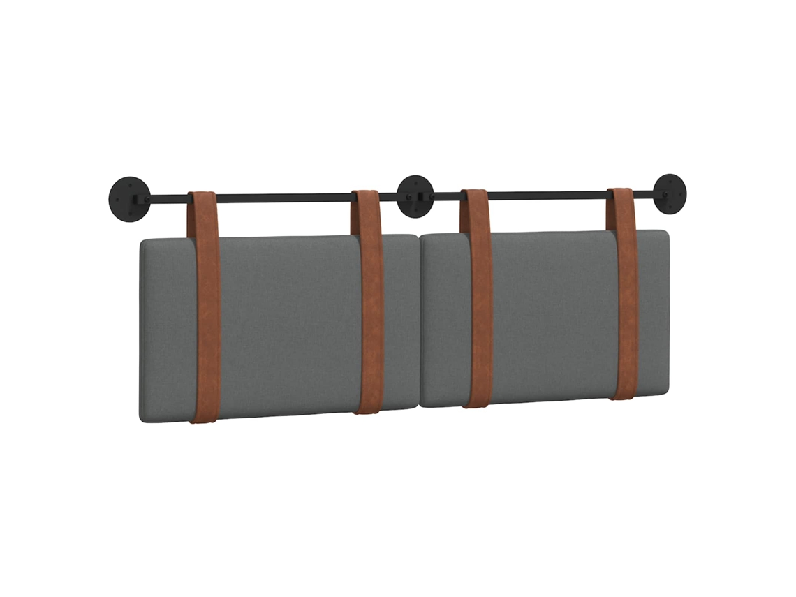 Conjunto 1 Cabeceira Suspensa Vidaxl Cinzento Couro Sintético (130 X 55 X 5 Cm)