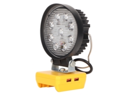 Luz De Trabalho Led Round 27w 18v-20v Bateria De Lítio