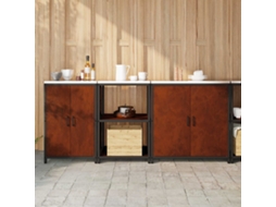 Vidaxl Conjunto De Armazenamento De Cozinha Hattem 3 Unid. Aço