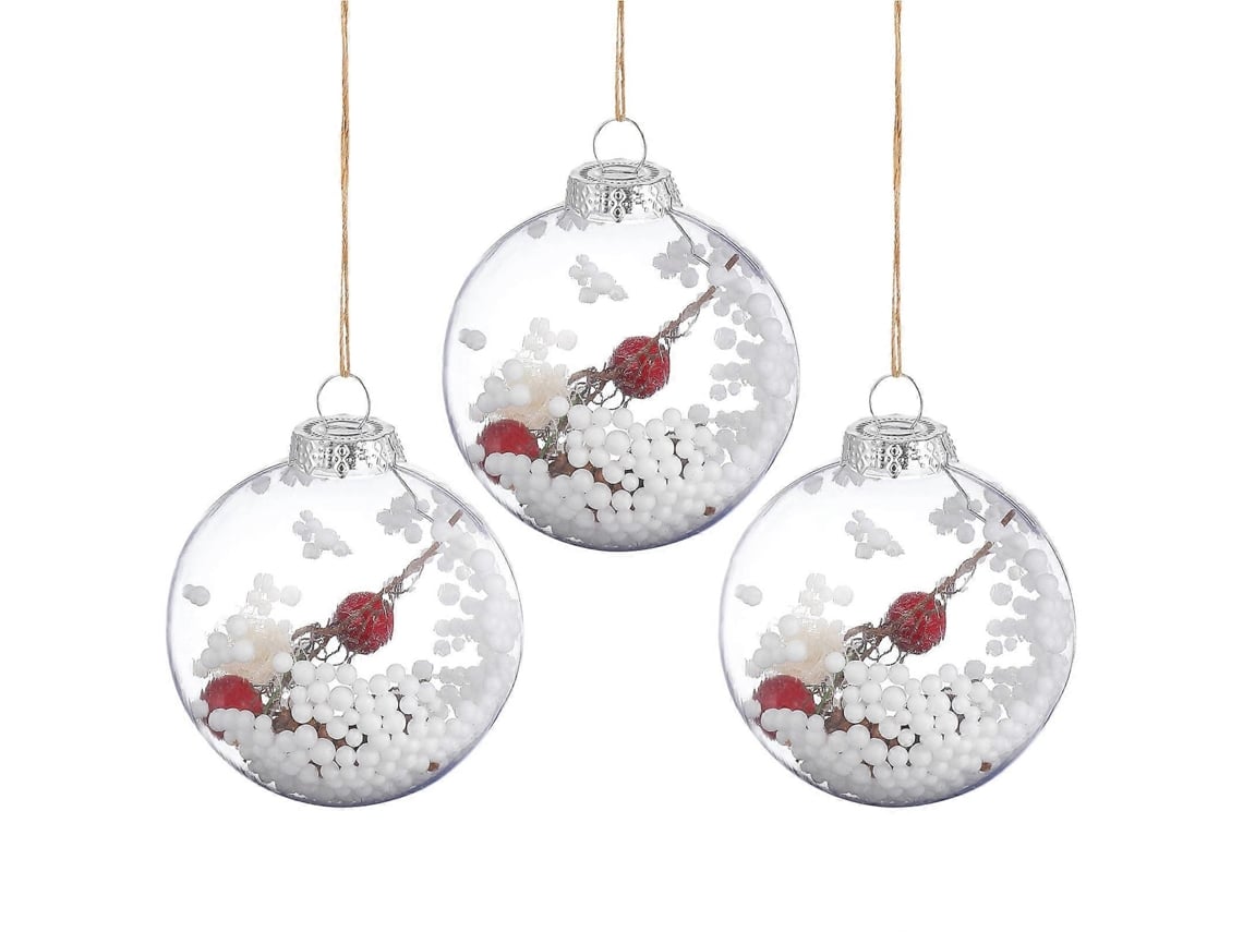 Bolas De Natal Transparentes Em Plástico Com 27 Peças