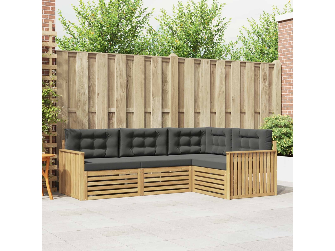 Vidaxl Conjunto De Sofás Para Exterior 4 Unid. Branco E Antracite