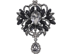 Conjunto De 3 Broches Metal Com Strass Cristal