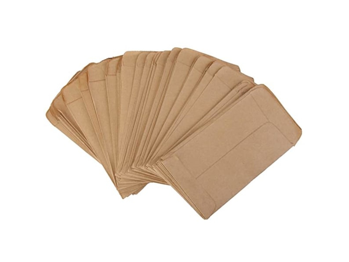 100 Envelopes Vintage para Sementes em Papel Kraft para Plantio AQUAFORGE