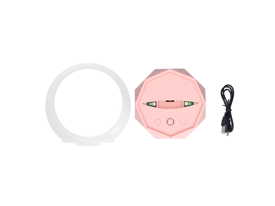 Altavoz Sem Fio Com 3 Temas De Luz Led Noturna Design Exquisito Portátil Para Festa Casa Rosa