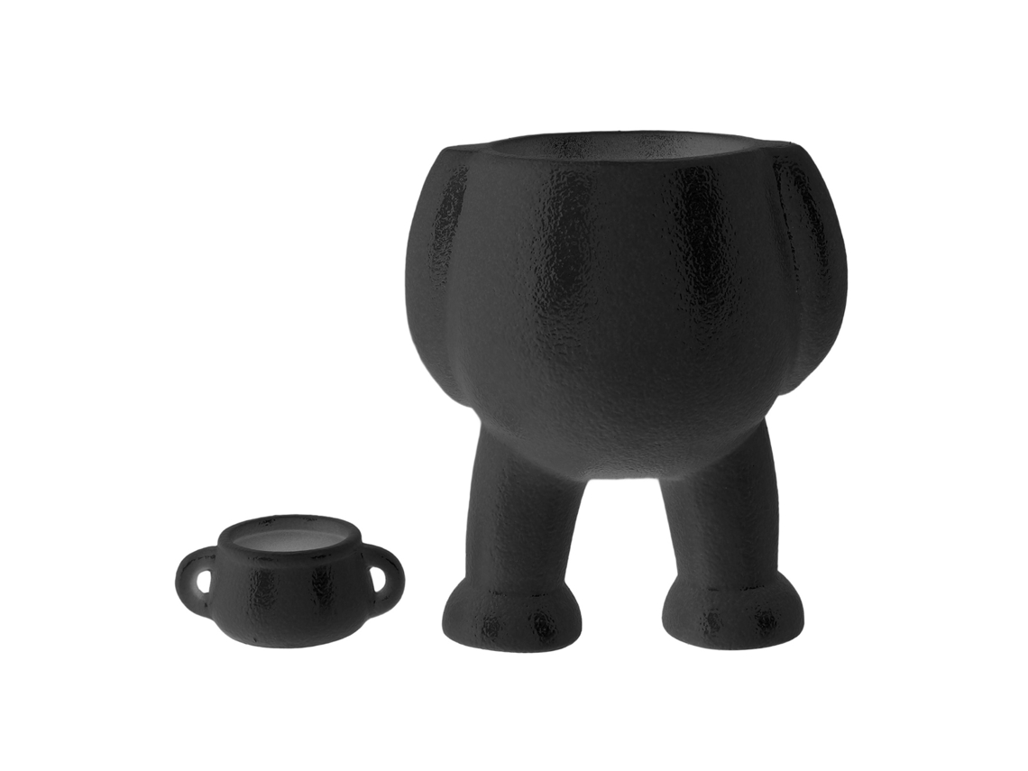 Vaso De Cerâmica Decorativo Homem Pejando Para Suculentas Preto