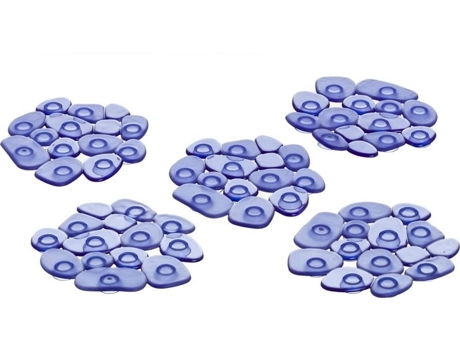 Conjunto De 5 Tapetes De Banho LOLAHOME Antideslizantes Com Ventosas Azules De PVC (13x12 cm)