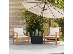 Vidaxl Cadeira Com Almofada 2 Peça Marrom E Creme 65 X 60 X 76,5 Cm