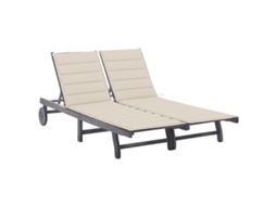 Sunlounger, Sunloungers Vidaxl Cinzeto Madeira De Acácia (200 X 123 X 85 Cm)