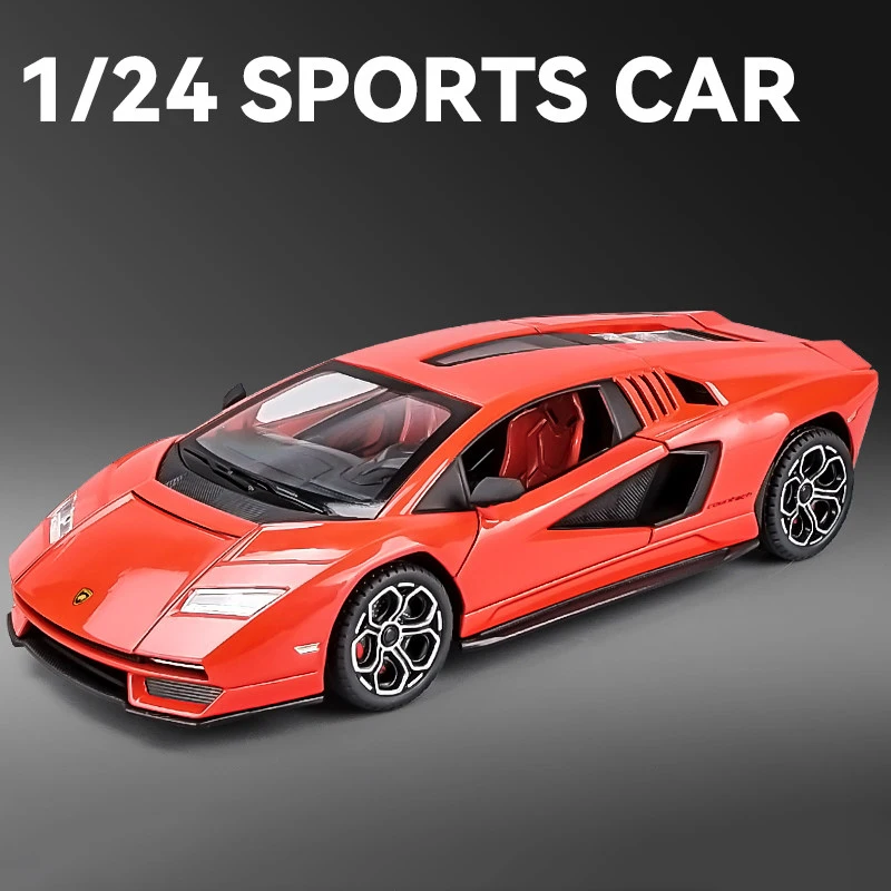 (vermelho) Miniatura De Carro Supercarro Em Escala 1:24, Feita De Liga Metálica, Com Som E Luz.