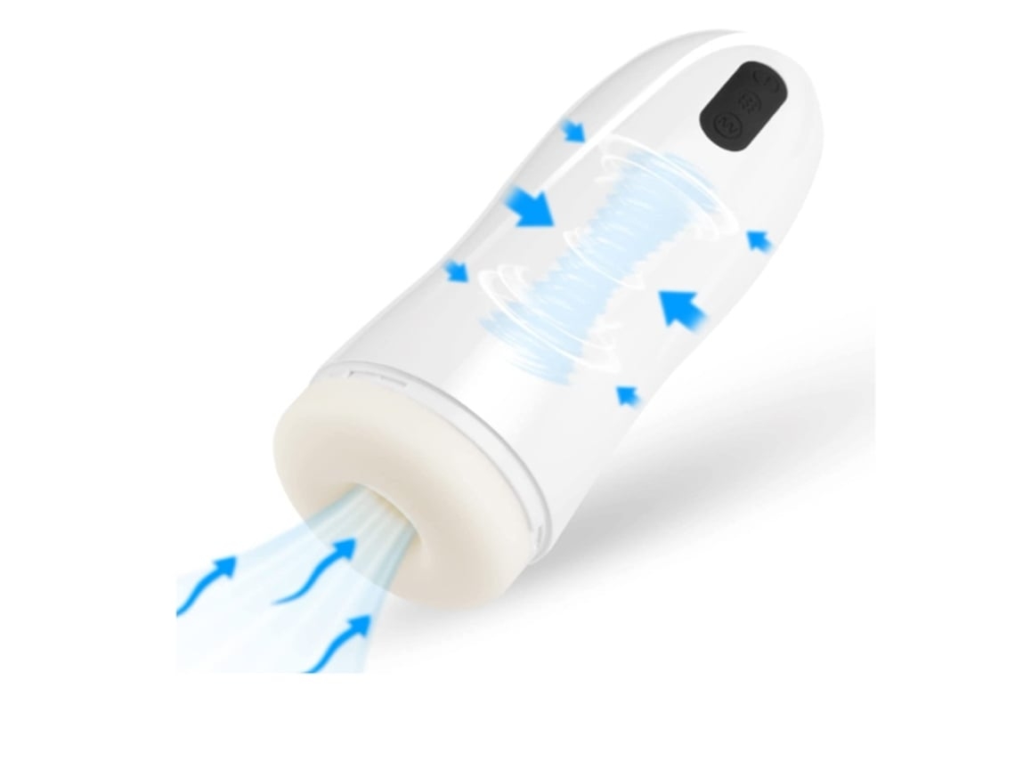 Masturbador Masculino Automático 12 Modos De Vibração Copo De Masturbação De Prazer Próprio Brinquedo Sexual 9 13 Polegadas Branco Lalamoli