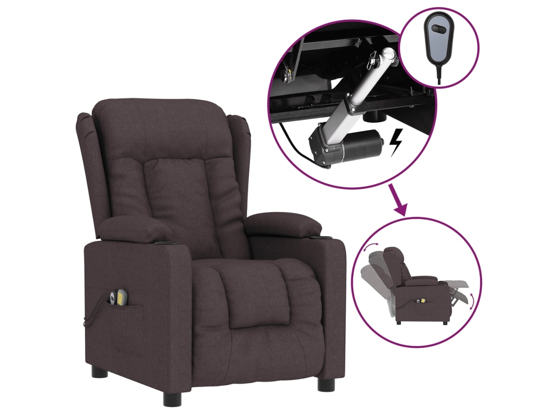 Electric Massage Chair, Electric Massage Chairs Vidaxl Marrom Tecido