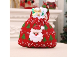 Sacola de Presente de Natal em Veludo Dourado, Mochila Papai Noel, Doces, Reutilizável