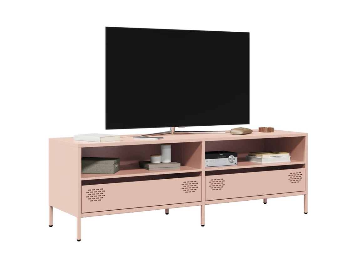 Vidaxl Móvel De Tv 135x39x43,5 Cm Aço Laminado A Frio Rosa