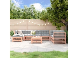 Vidaxl 8 Pcs Conjunto Lounge De Jardim Madeira De Douglas Maciça