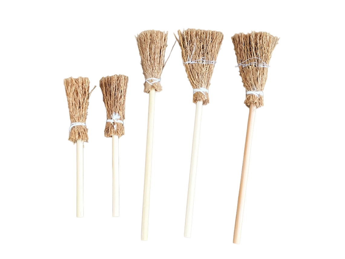 Laxiscreed Mini Varinha De Feiticeira Para Decoração De Halloween, 7,5 Cm, Pequena Vassoura De Cabelo De Trigo