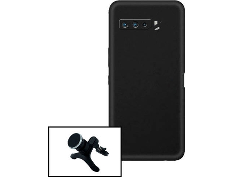 Capa + Suporte Magnético Reforçado Asus ROG Phone 5 Pro PHONECARE Silicone Líquido Preto