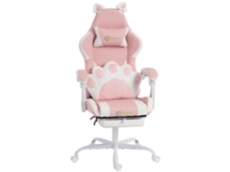Cadeira Gaming Cadeira Ergonomática Gamer Sofá Reclinável Apoio para os Pés Rosa Ge
