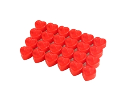 Rebe-24 Velas Led Sem Chama Coração Controle Remoto Inodoro Para Decoração Residencial Casamento Vermelho