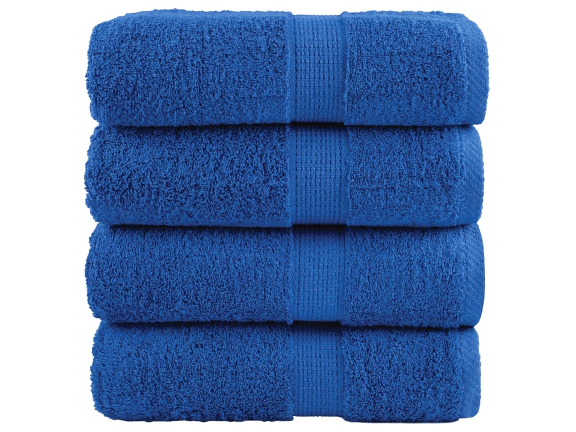 Vidaxl Toalhas De Bidé Premium Solund 4 Pcs 30x50 Cm 600 Gsm Azul