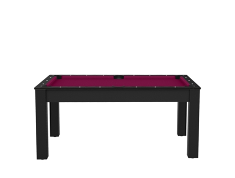 DE FAUGÈRES Mesa de Bilhar de 6 Pernas Texas Convertível em Mesa de Jantar de Mdf para 6 Pessoas Preto
