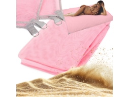 Manta De Piquenique Em Malha Repelente À Areia, 200x150 Cm, Rosa