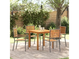 Vidaxl Conjunto De Jantar Para Jardim 5 Unid. Cinzeto