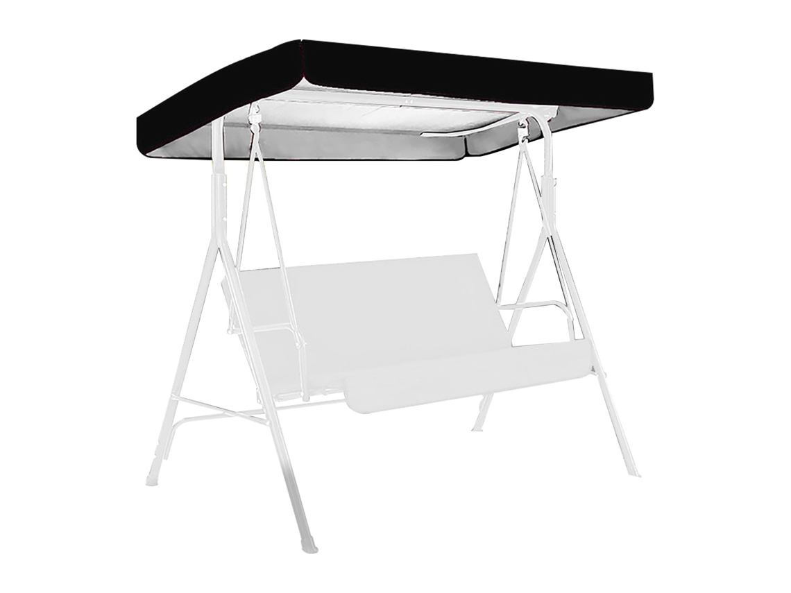 Cobertura Substituta para Cadeira de Balanço ao Ar Livre Impermeável 190t Revestida com Prata 190x132x15cm/20cm Preta S/MARCA