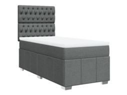 Box Spring Bed, Box Spring Beds Vidaxl Cinzeto Tecido (90 X 190 Cm)
