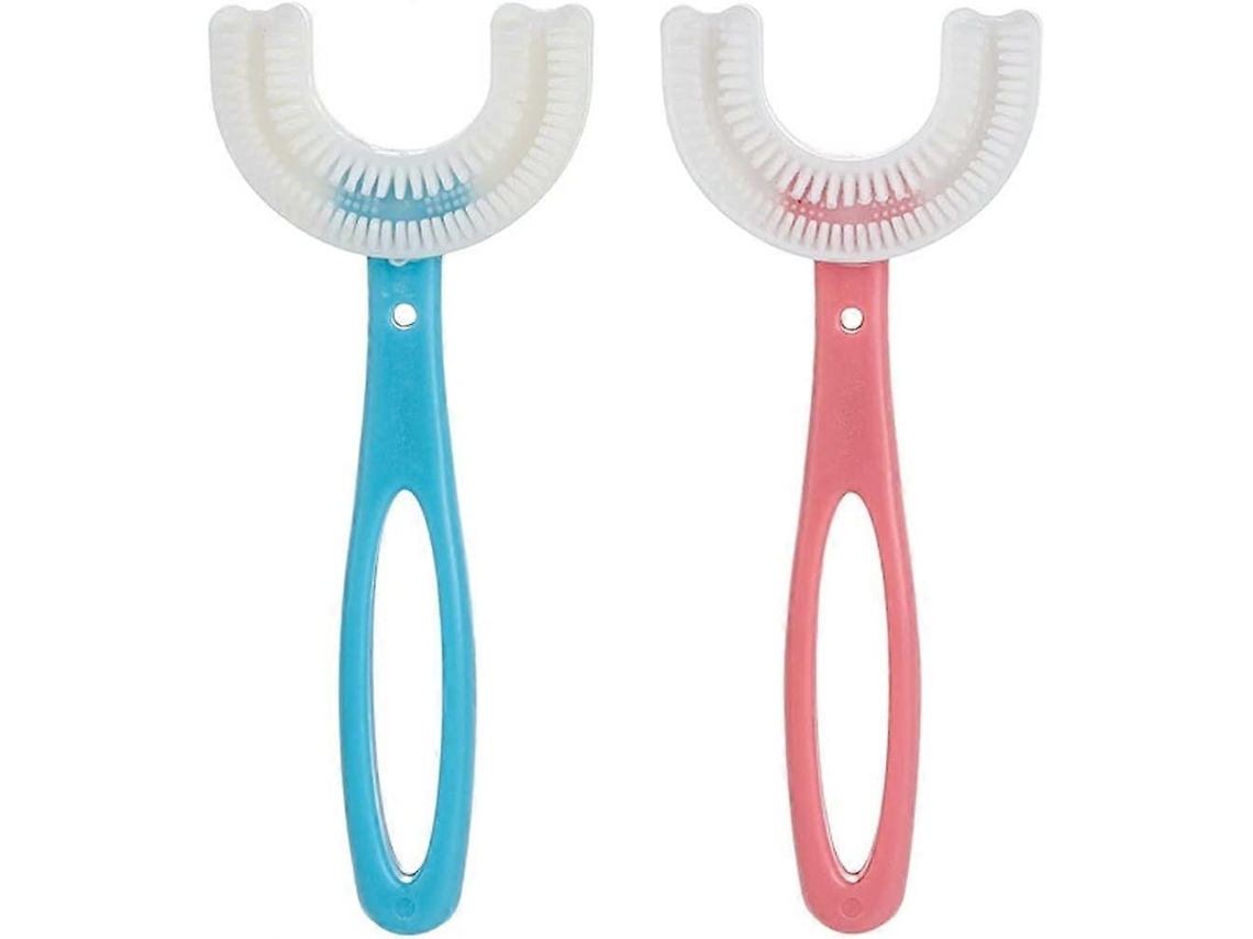 Escova de Dentes Infantil em Formato U , Treinamento Manual, Cabeça Silicone Macio Qualida Alimentar, Design Lim GOKOCO (2 Peças)