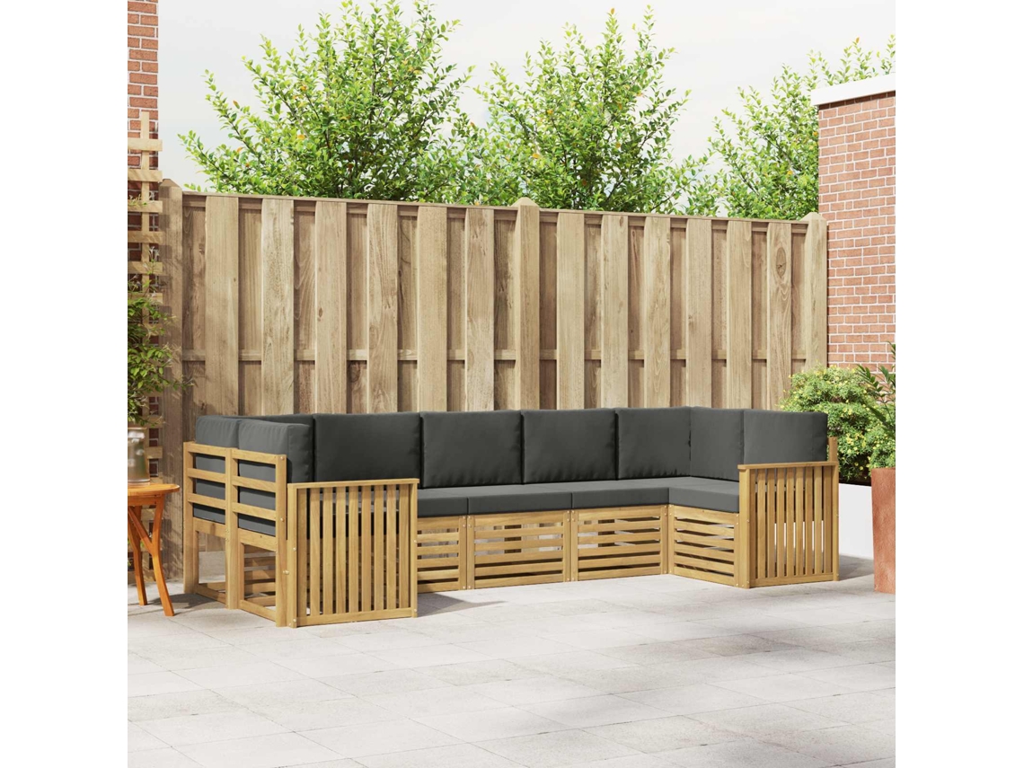 Vidaxl Conjunto De Sofás Para Exterior 7 Pcs Branco E Antracite