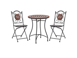 Vidaxl 3 Pcs Conjunto Bistro Em Mosaico Azulejos De Cerâmica Terracota