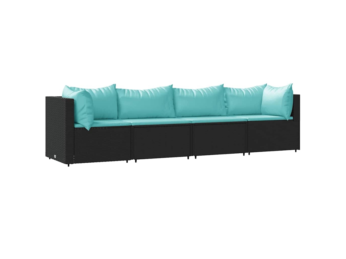 Garden Lounge Set, Garden Lounge Sets Vidaxl Preto Rattan / Vime (n/a)
